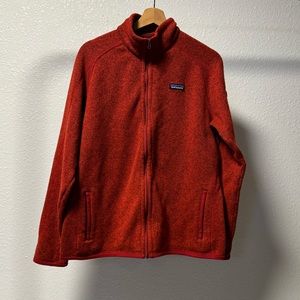 Patagonia Red marbled fleece zip up